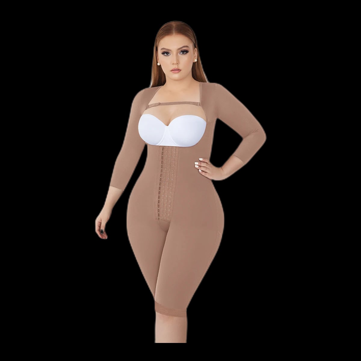 Knee-Length Open Bust Curvy Power Control Garment