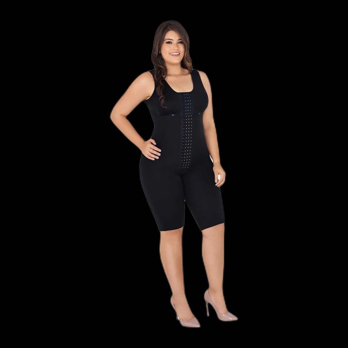 Knee-Length Curvy Slim Shaper with Bra